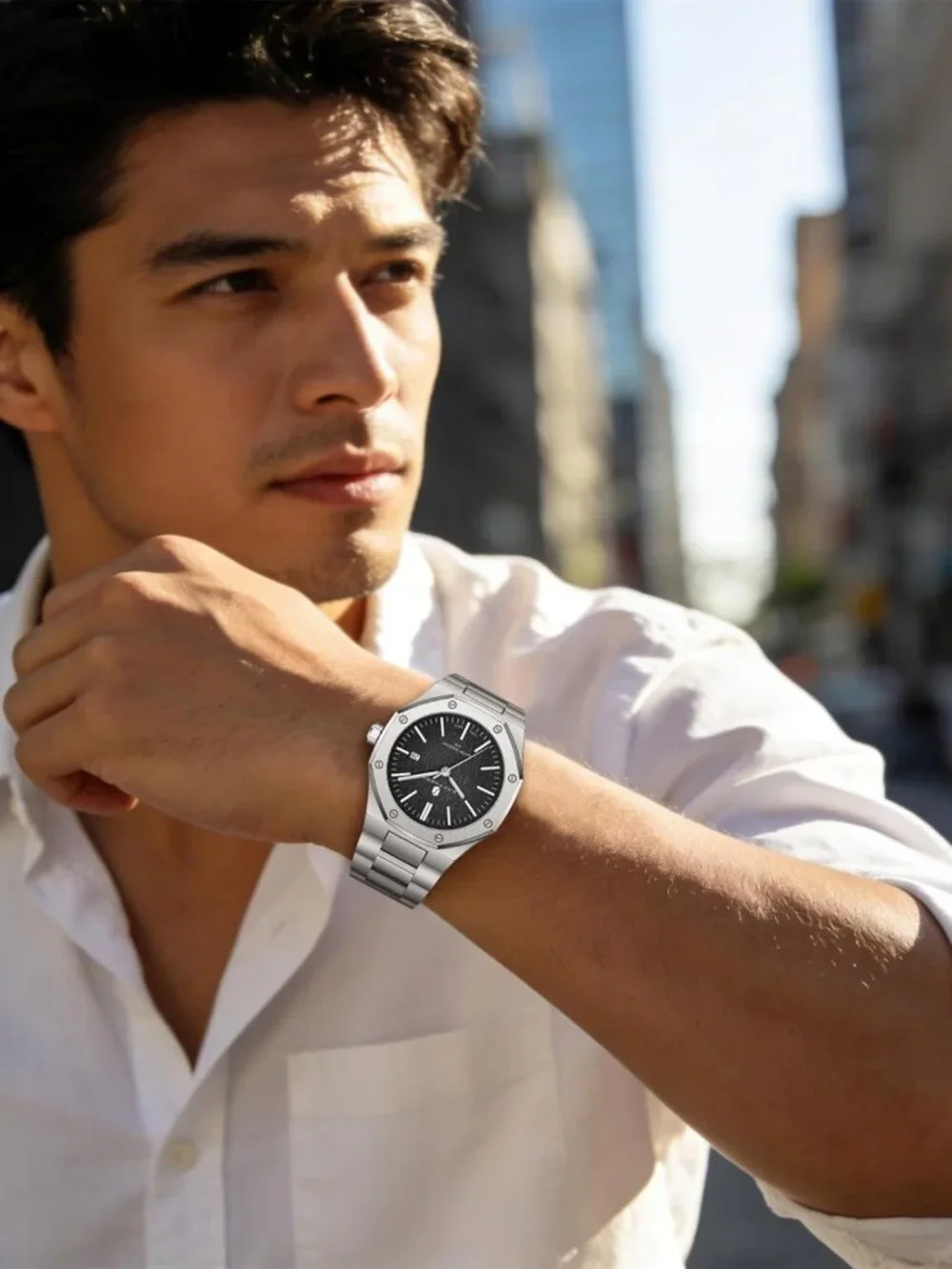 Stylish Waterproof Stainless Steel Quartz Watch for Men - Date Clock & Business